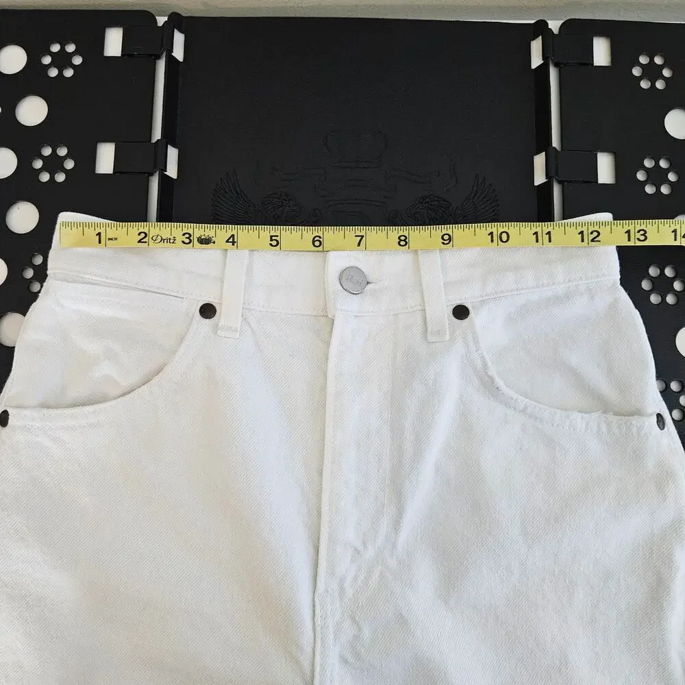 Reformation Jeans Women's White Cut-off High Rise‎ Denim Jeans Shorts | 25